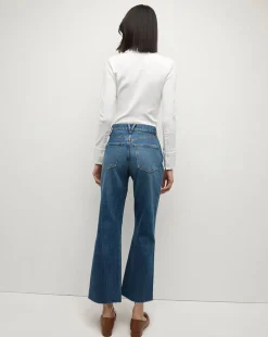 Veronica Beard Jeans*Dylan Straight-Leg Raw Hem Jean in Evening Dusk EveningDusk