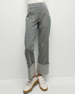 Veronica Beard Jeans*Dylan Striped Cargo Straight-Leg Jean in Solstice Stripe SolsticeStripe