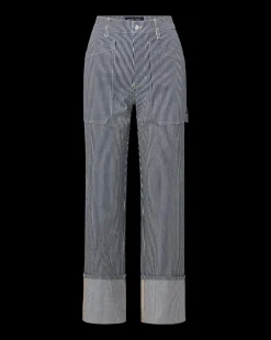 Veronica Beard Jeans*Dylan Striped Cargo Straight-Leg Jean in Solstice Stripe SolsticeStripe