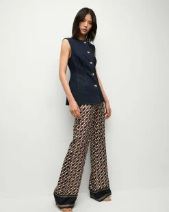 Veronica Beard Pants*Edia Pant in Navy/Acorn