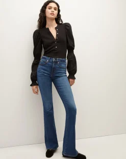 Veronica Beard Tops*Effy Puff-Sleeve Top Black