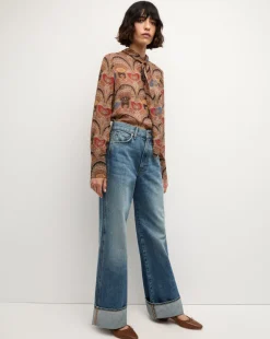 Veronica Beard Tops|The Veronicas' Favorites*Elaine Bow Blouse in Dark Chocolate Multi DarkChocolateMulti