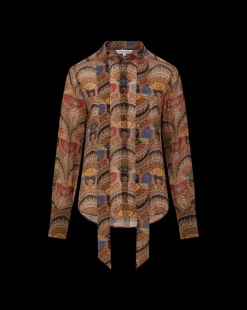 Veronica Beard Tops|The Veronicas' Favorites*Elaine Bow Blouse in Dark Chocolate Multi DarkChocolateMulti