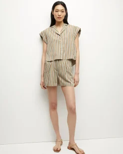 Veronica Beard Skirts & Shorts*Elbe Pinstripe A-Line Short SeafoamMulti
