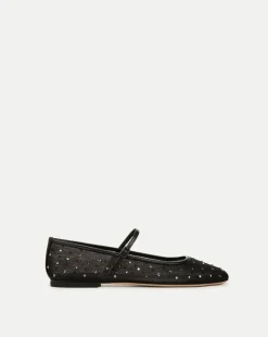 Veronica Beard Flats & Loafers*Ellie Crystal Mesh Flat in Black