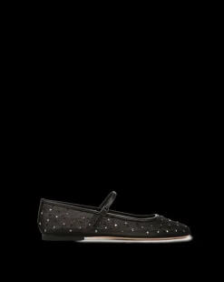 Veronica Beard Flats & Loafers*Ellie Crystal Mesh Flat in Black