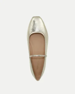 Veronica Beard Flats & Loafers*Ellie Metallic Flat in Platinum