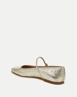Veronica Beard Flats & Loafers*Ellie Metallic Flat in Platinum