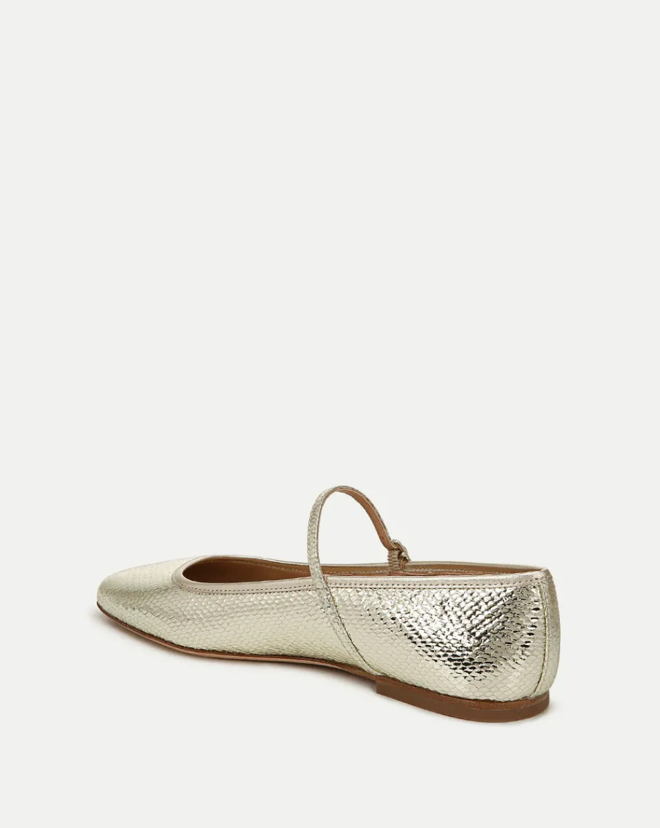 Veronica Beard Flats & Loafers*Ellie Metallic Flat in Platinum