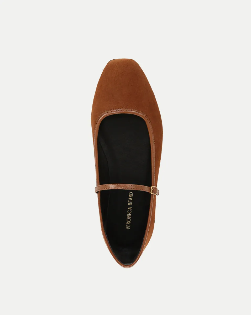 Veronica Beard Flats & Loafers*Ellie Suede Flat in Caramel