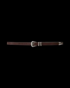 Veronica Beard Accessories*Elsa Leather Belt in Dark Brown ChocolateBrown