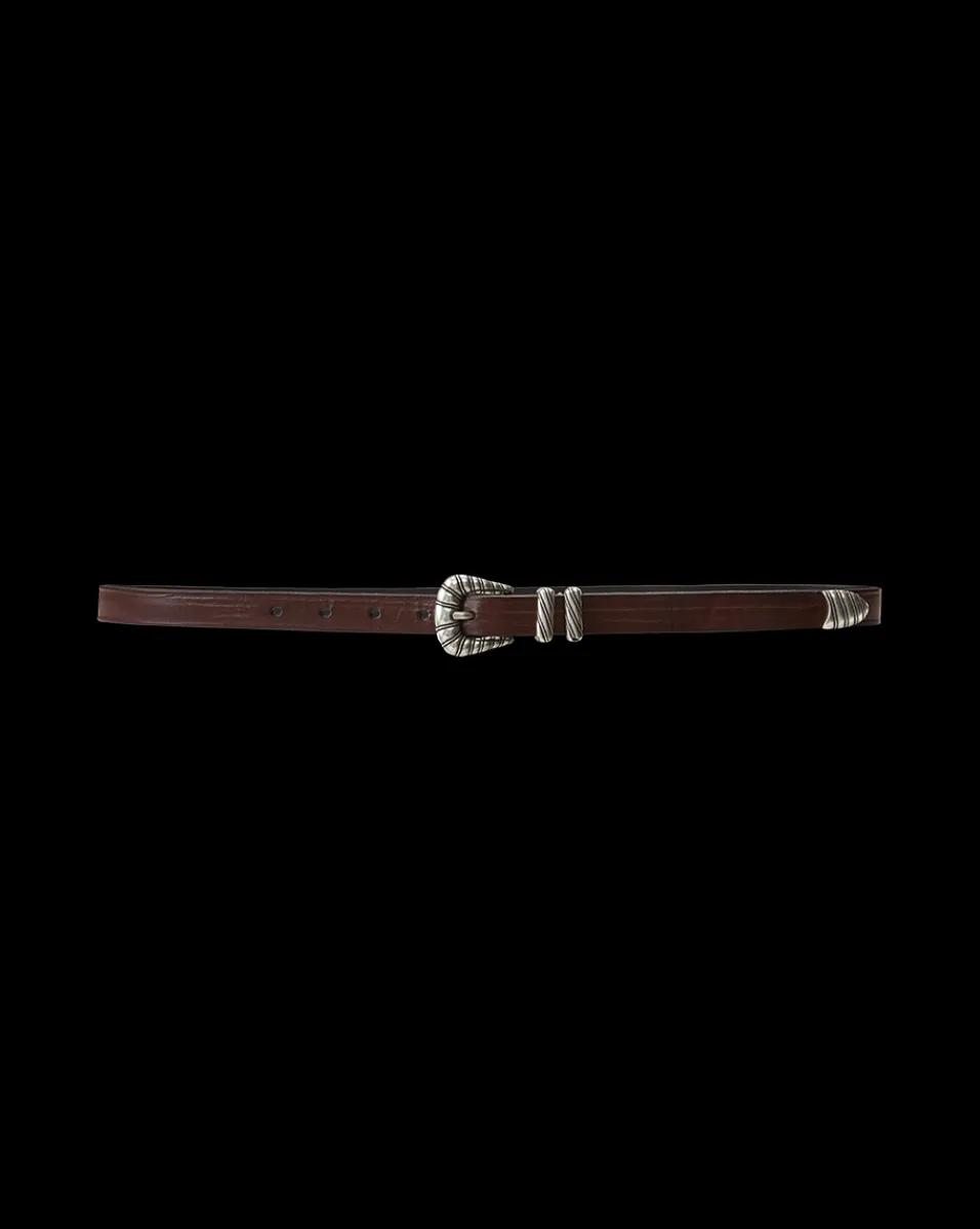 Veronica Beard Accessories*Elsa Leather Belt in Dark Brown ChocolateBrown
