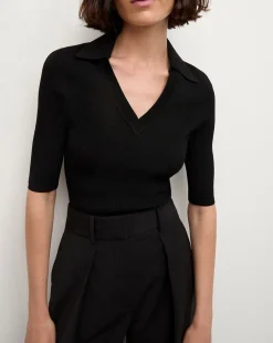 Veronica Beard Tops|Sweaters*Emily Knit Polo Shirt in Black