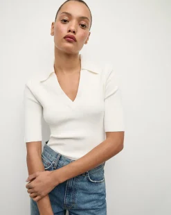Veronica Beard Tops|Sweaters*Emily Polo Shirt in Off-White