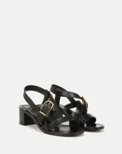 Veronica Beard Sandals*Etta Leather Sandal in Black
