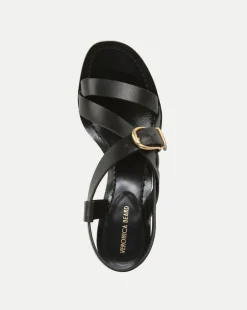 Veronica Beard Sandals*Etta Leather Sandal in Black