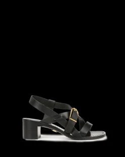 Veronica Beard Sandals*Etta Leather Sandal in Black