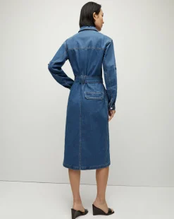 Veronica Beard Dresses*Evelyn Chambray Dress in Cornflower