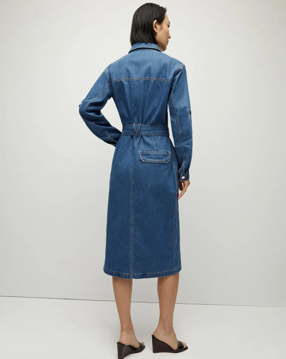 Veronica Beard Dresses*Evelyn Chambray Dress in Cornflower