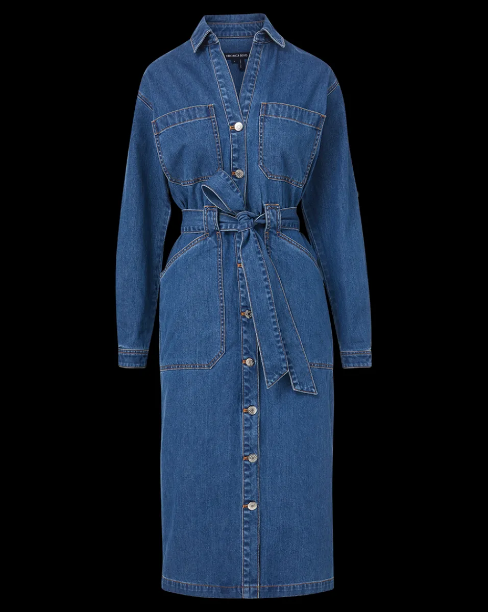 Veronica Beard Dresses*Evelyn Chambray Dress in Cornflower