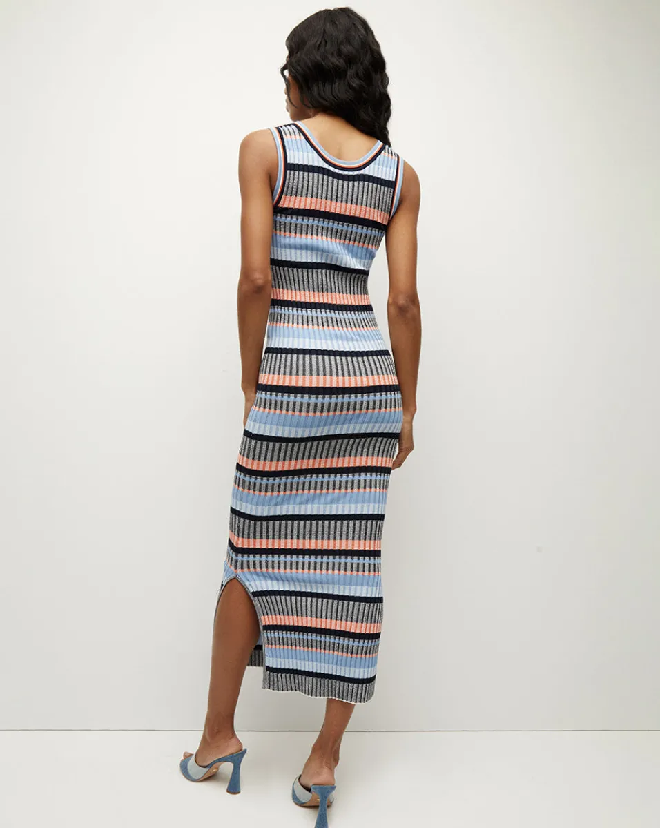 Veronica Beard Dresses*Fabiana Ribbed Dress in Blue Multi BlueMulti