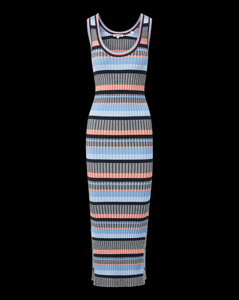 Veronica Beard Dresses*Fabiana Ribbed Dress in Blue Multi BlueMulti