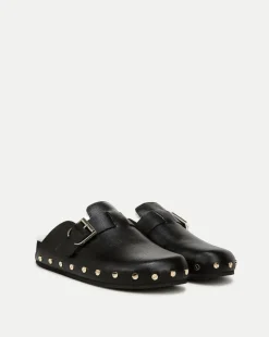 Veronica Beard Flats & Loafers|The Gift Guide*Fern Shearling Clog in Leather Black