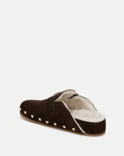 Veronica Beard Flats & Loafers|The Veronicas' Favorites*Fern Shearling Clog in Brown Suede Espresso