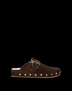 Veronica Beard Flats & Loafers|The Veronicas' Favorites*Fern Shearling Clog in Brown Suede Espresso