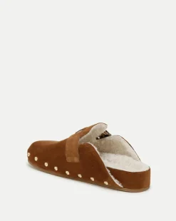 Veronica Beard Flats & Loafers|The Gift Guide*Fern Shearling Clog in Tan Suede Caramel