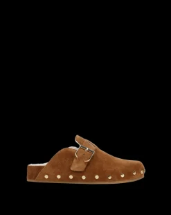 Veronica Beard Flats & Loafers|The Gift Guide*Fern Shearling Clog in Tan Suede Caramel