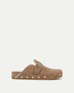 Veronica Beard Flats & Loafers|The Gift Guide*Fern Shearling Clog in Suede Taupe