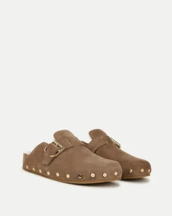 Veronica Beard Flats & Loafers|The Gift Guide*Fern Shearling Clog in Suede Taupe