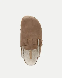 Veronica Beard Flats & Loafers|The Gift Guide*Fern Shearling Clog in Suede Taupe
