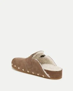 Veronica Beard Flats & Loafers|The Gift Guide*Fern Shearling Clog in Suede Taupe