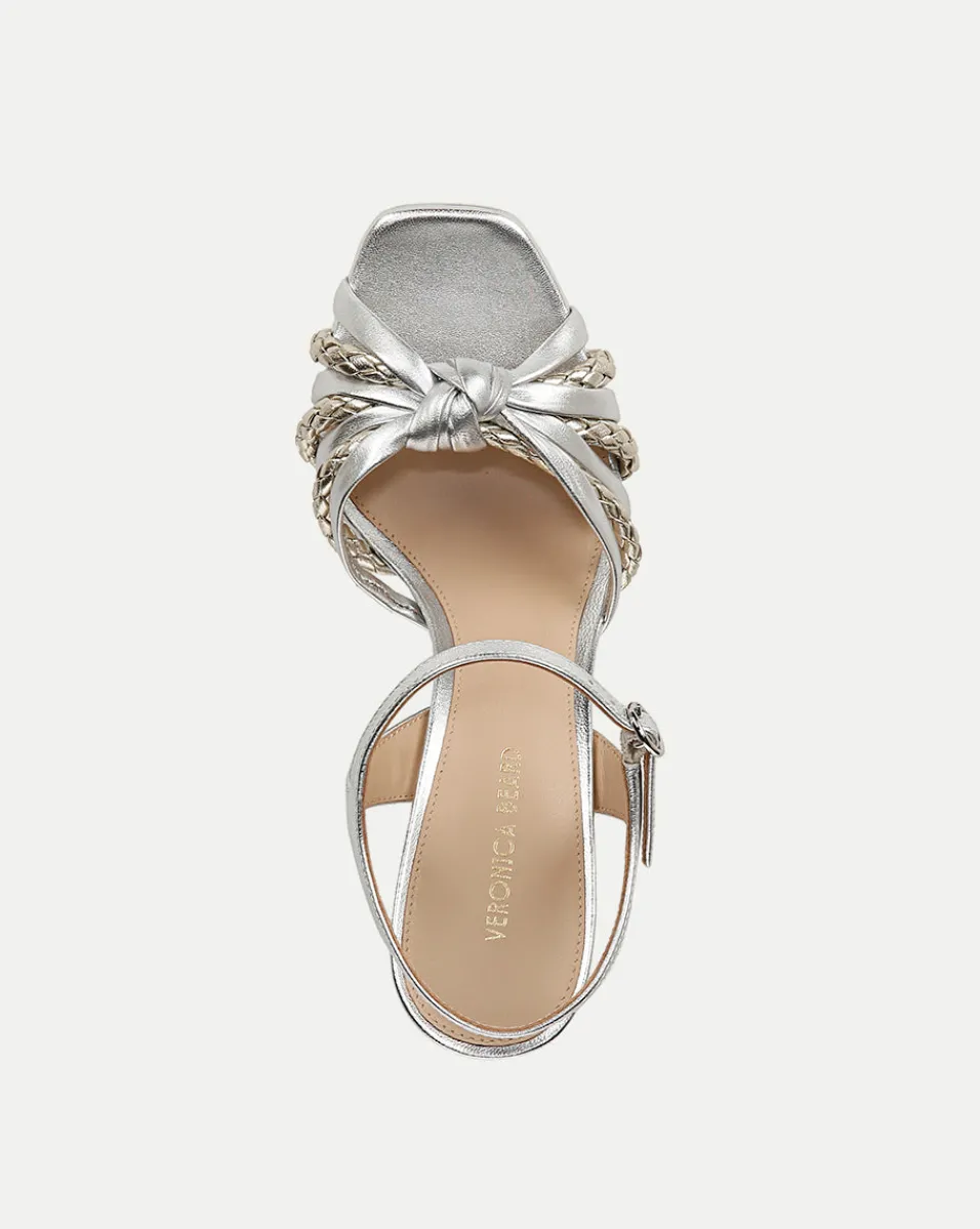 Veronica Beard Sandals*Flavia Silver Platform Sandal Heel Silver/Platinum