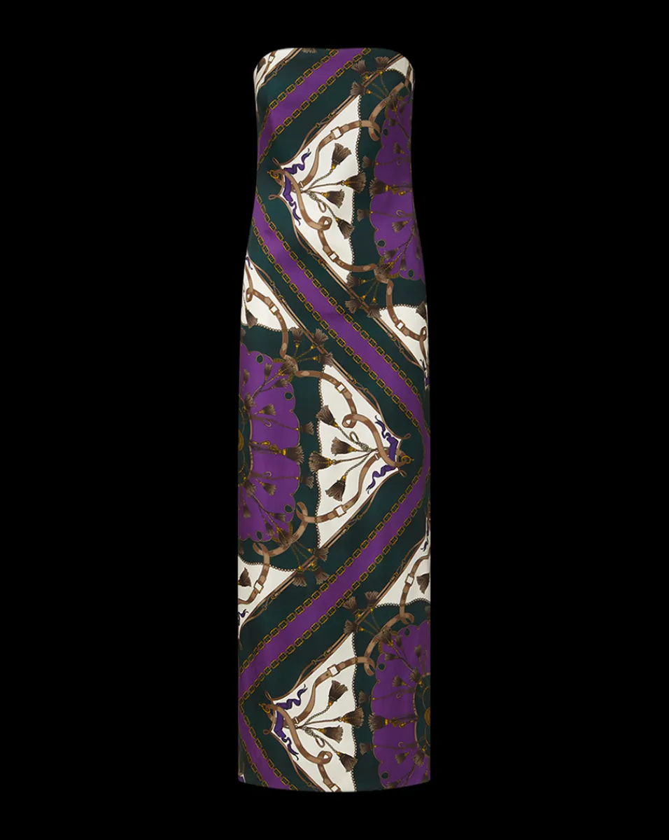 Veronica Beard Dresses|The Veronicas' Favorites*Flora Silk Strapless Maxi Dress in Green & Purple PineMulti
