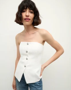 Veronica Beard Tops*Forman Bustier Top in Off-White