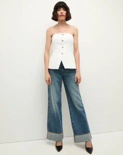 Veronica Beard Tops*Forman Bustier Top in Off-White