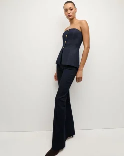 Veronica Beard Tops|The Veronicas' Favorites*Forman Denim Bustier Top in Dark Wash MidnightWash