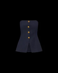 Veronica Beard Tops|The Veronicas' Favorites*Forman Denim Bustier Top in Dark Wash MidnightWash