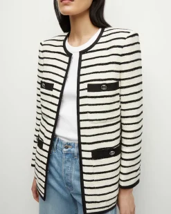 Veronica Beard Jackets & Outerwear*Foster Striped Dickey Jacket in Ivory/Black