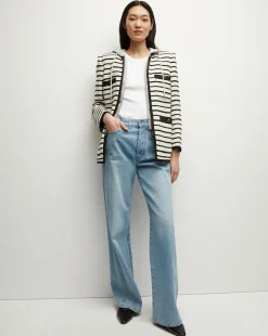 Veronica Beard Jackets & Outerwear*Foster Striped Dickey Jacket in Ivory/Black