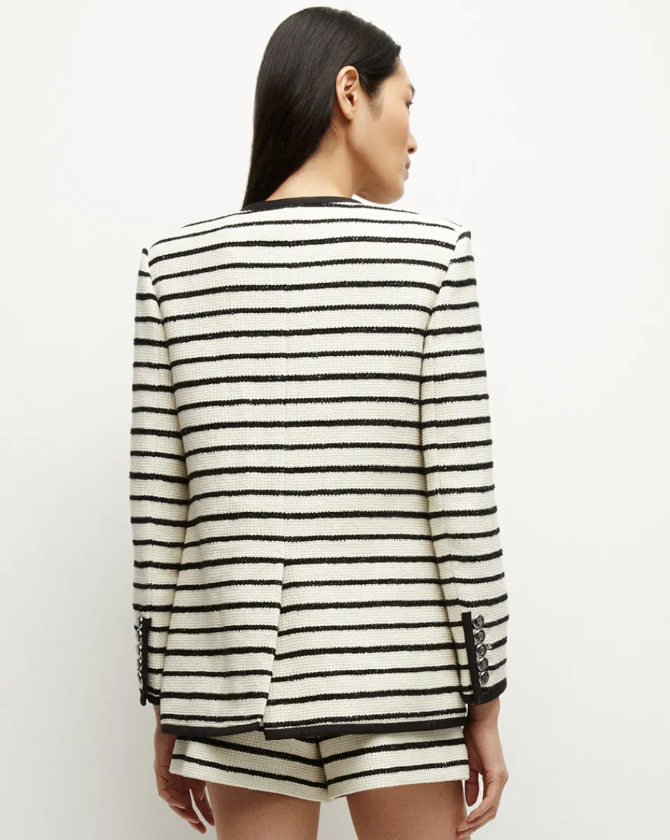 Veronica Beard Jackets & Outerwear*Foster Striped Dickey Jacket in Ivory/Black