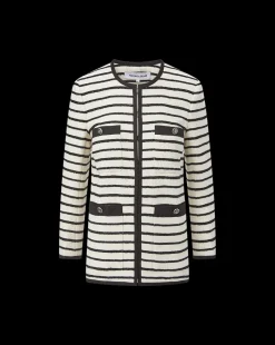 Veronica Beard Jackets & Outerwear*Foster Striped Dickey Jacket in Ivory/Black