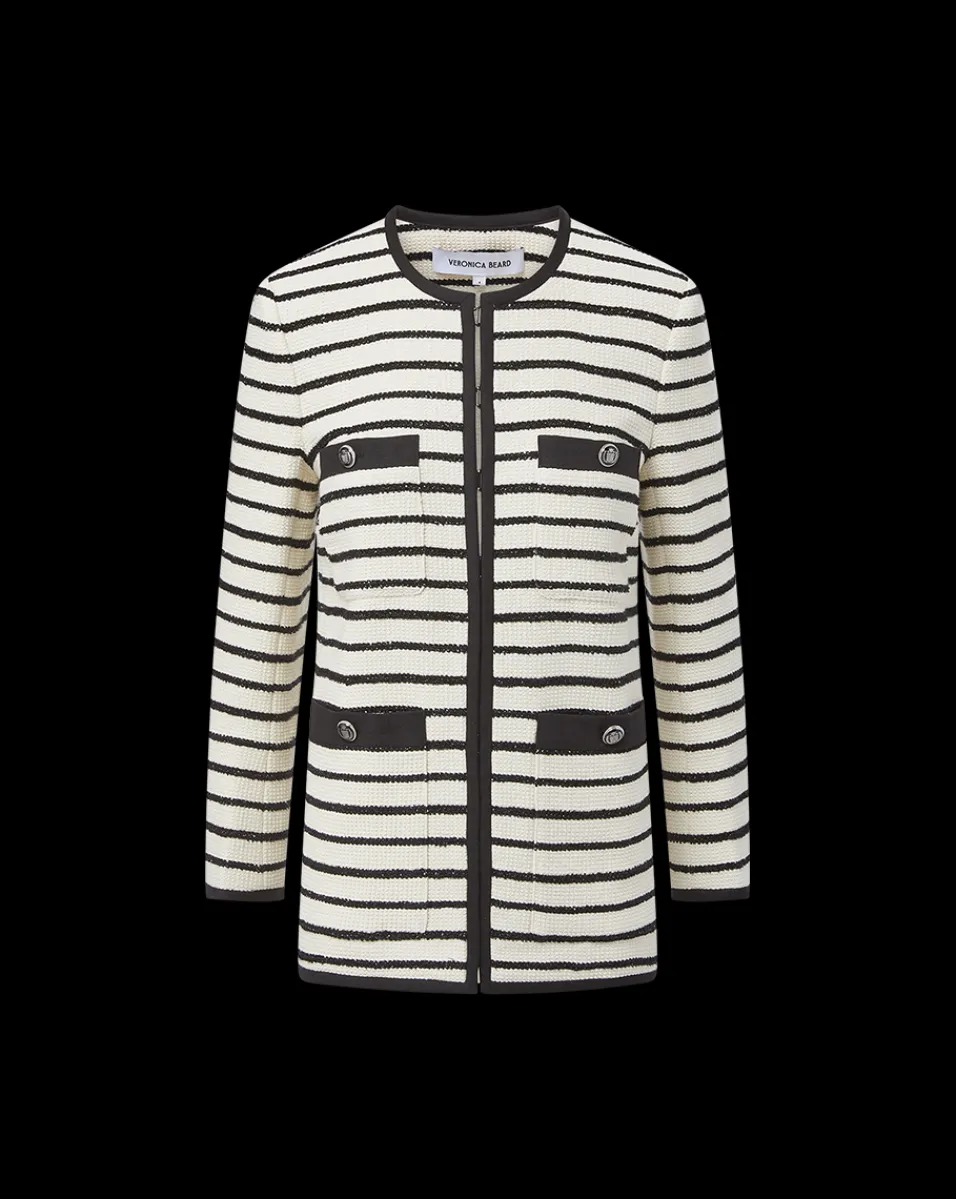 Veronica Beard Jackets & Outerwear*Foster Striped Dickey Jacket in Ivory/Black