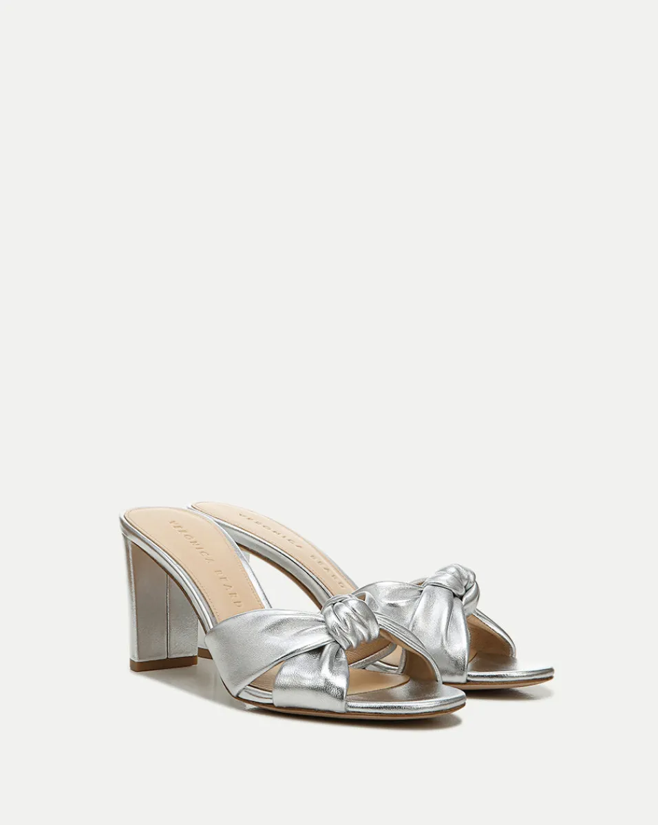 Veronica Beard Sandals*Ganita Knot-Front Sandal Silver