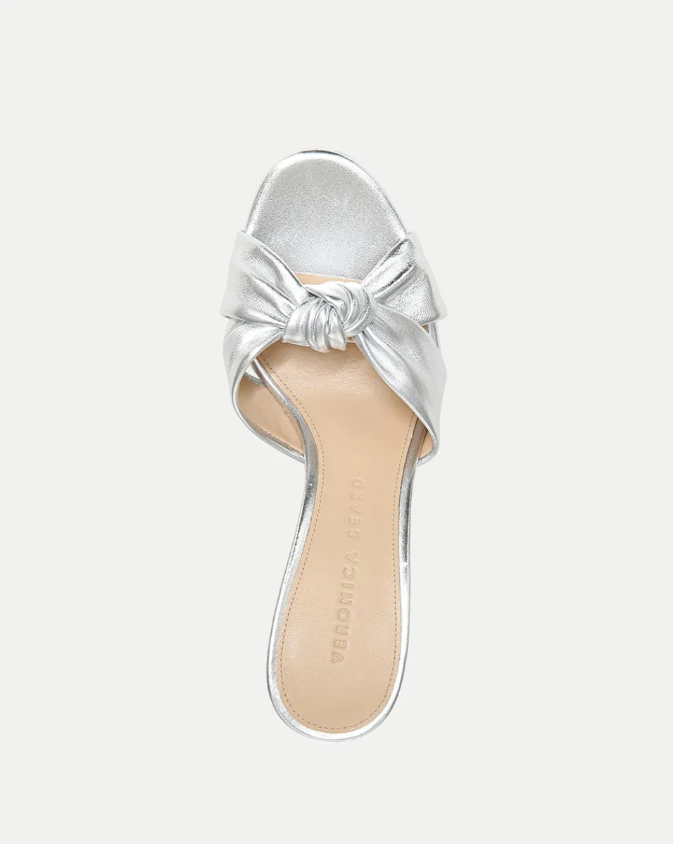 Veronica Beard Sandals*Ganita Knot-Front Sandal Silver