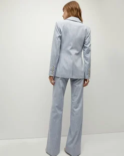 Veronica Beard Jackets & Outerwear*Gaya Metallic Pinstripe Dickey Jacket in Blue Oasis BlueOasis