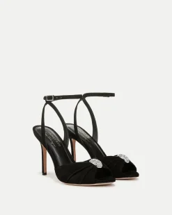 Veronica Beard Sandals|Party Dressing*Genevieve Peep-Toe Sandal in x Poppy Delevingne Black